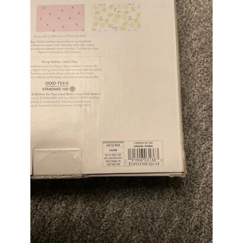 NEW Baby Swaddle Blankets Muslin 3 Pack RETIRED Cloud Island Yellow Pink Mint